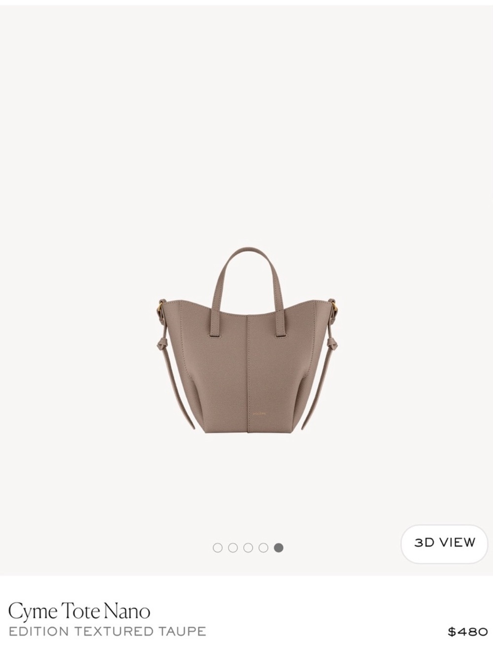 Polène Cyme Nano Tote in Textured Taupe